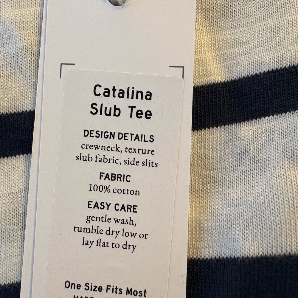 NWT Mersea Catalina Slub Tee - Striped Navy and Cream Long Sleeve Amour Top - Picture 4 of 4